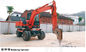 Four Foot Wheeled Mini Excavator With 360 Degree Rotatable Stone Clamp